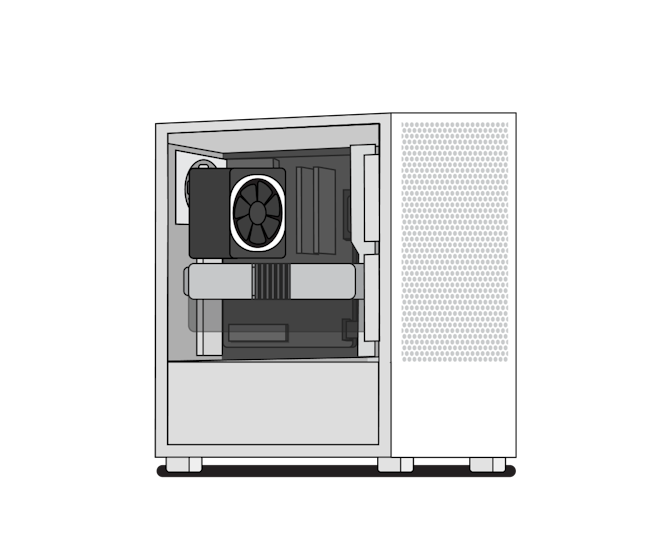 Minimalistic NZXT PC case and parts