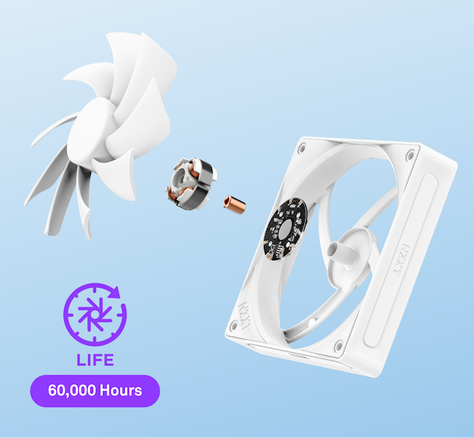 F120Q - Exploded view of fan. Life: 60,000 Hours