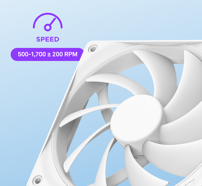 F120Q - Close-up of fan. Speed: 500-1,700 +/- 200 RPM