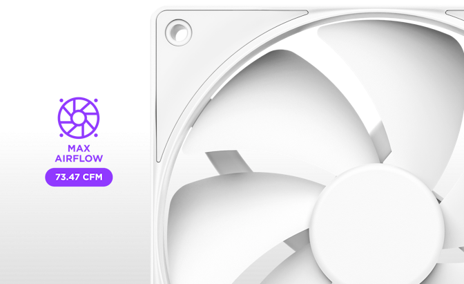 F120P - Close-up of fan. Max Airflow: 73.47 CFM