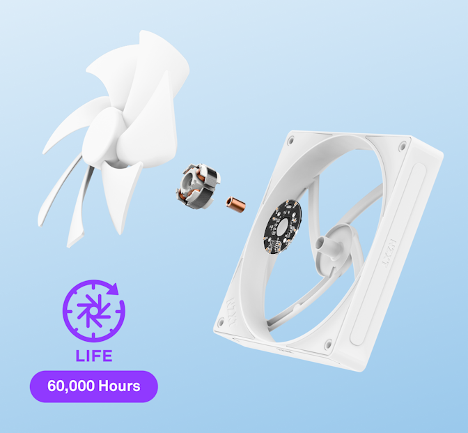 F140P - Exploded view of fan. Life: 60,000 Hours