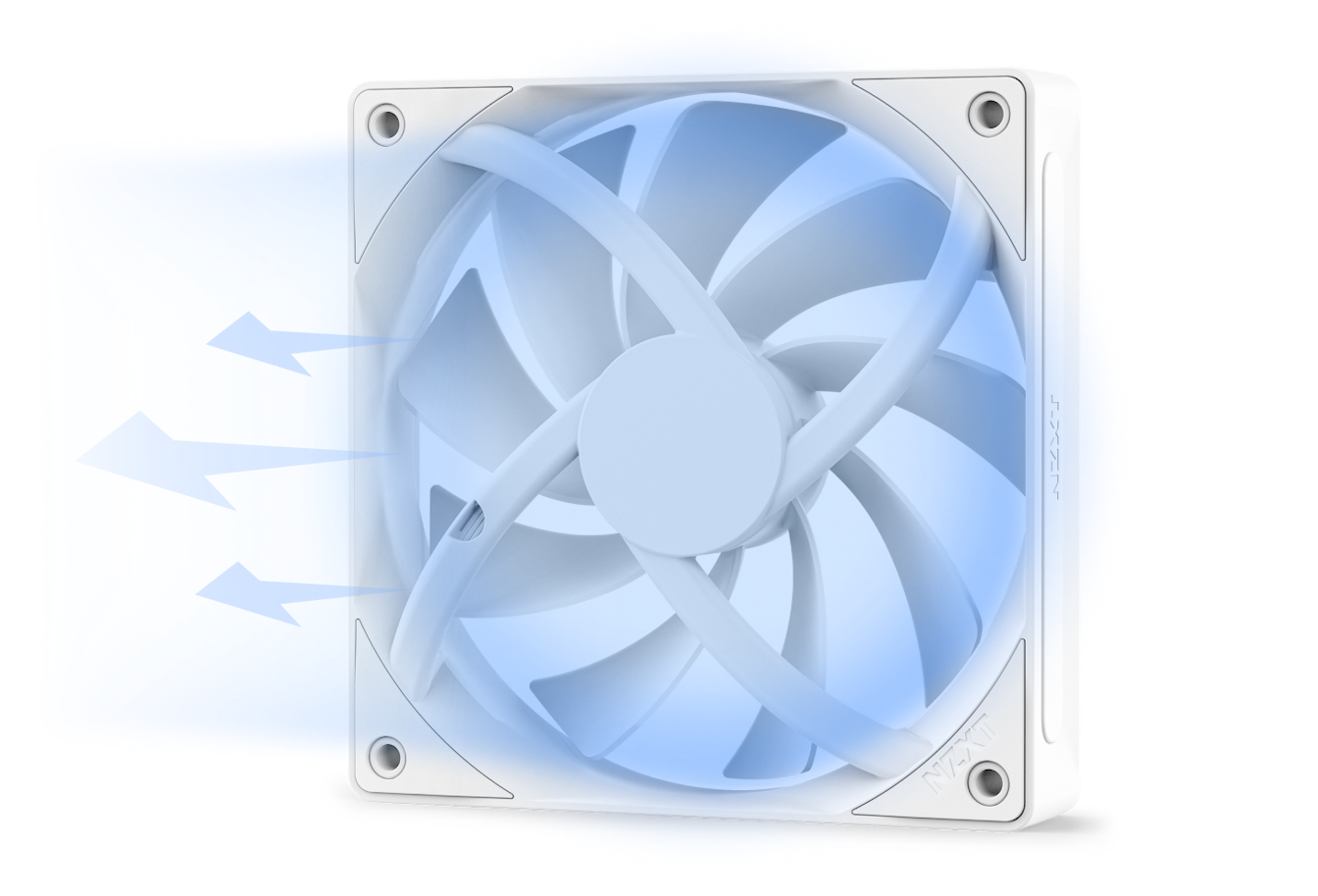 Quiet Airflow White Fan showing Airflow