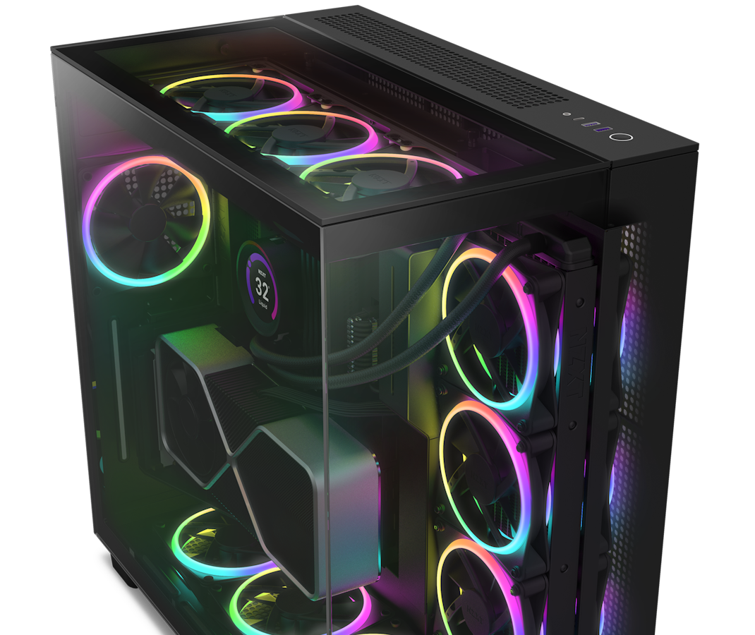 Black F-Series RGB Duo Fans in Black H9