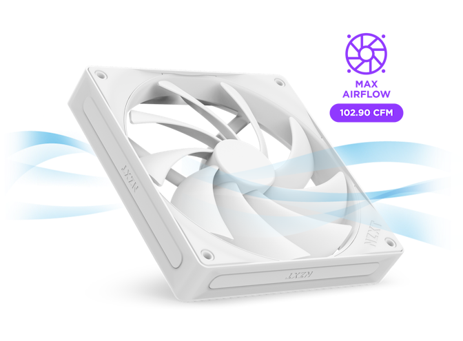 F140Q - Air flowing through fan. Max Airflow: 102.90 CFM