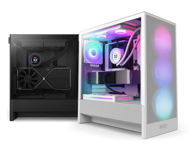 Full PC Build of an H5 Flow in Black and H5 Flow RGB in White