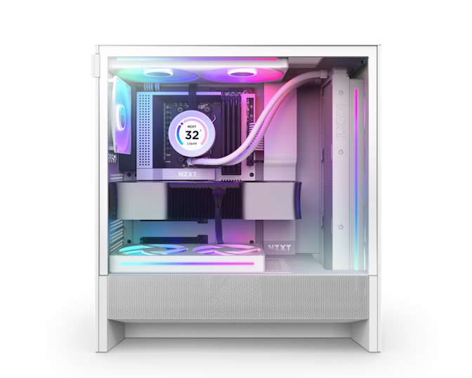 White H5 Flow RGB Build with Kraken Elite and Single-Frame RGB Fans