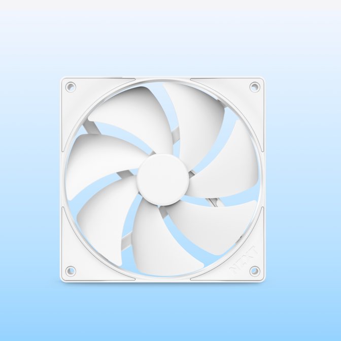 White Static Pressure Airflow fan on blue gradient background